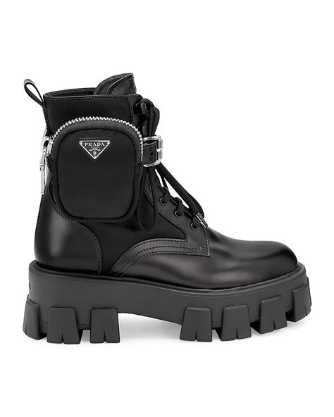 prada lug-sole combat boot|Prada Boots for Women .